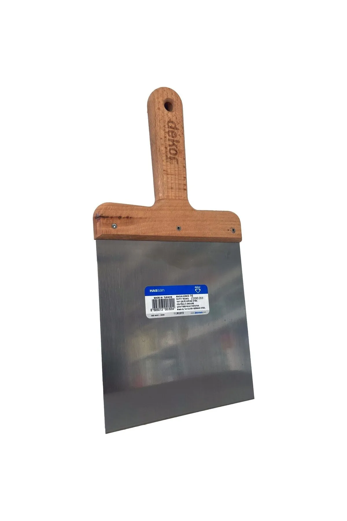 057 Yay Çeliği Macun Küreği Ahşap Saplı 20 cm - Görsel 1