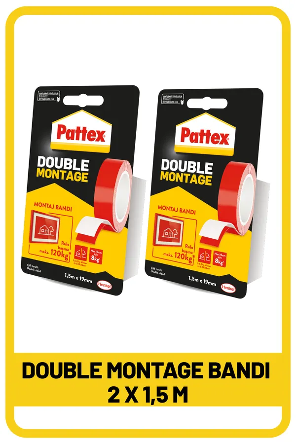 Pattex Double Montaj Bandı 120 kg (2 Adet) - Görsel 1