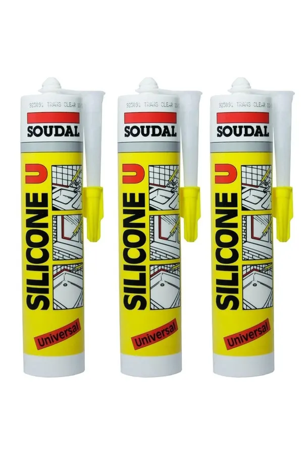 Soudal Şeffaf Silikon 280 gr (3 Adet) - Görsel 1