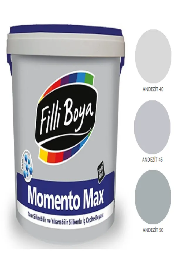 Filli Boya Momento Max Tam Silinebilir Yıkanabilir Silikonlu Mat Boya 7,5 lt (andezit 40) - Görsel 1